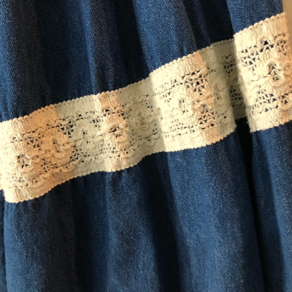 Hannah Denim Stretch Waist w/Embroidered Fringes - Picture 5 of 7